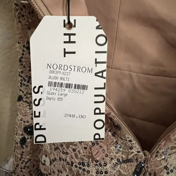 Dress the Population NWT Jill sequin cocktail dress sz L - Picture 7 of 8